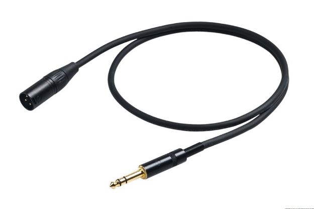 Picture of Proel  XLR Input Lead  MXLR > TRS  3m  Spiral Shield  BLACK