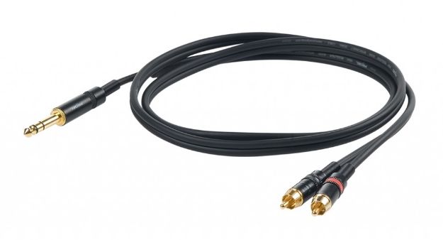 Picture of Challenge  Stereo Split Lead  TRS > 2 x MRCA  3m  GOLD