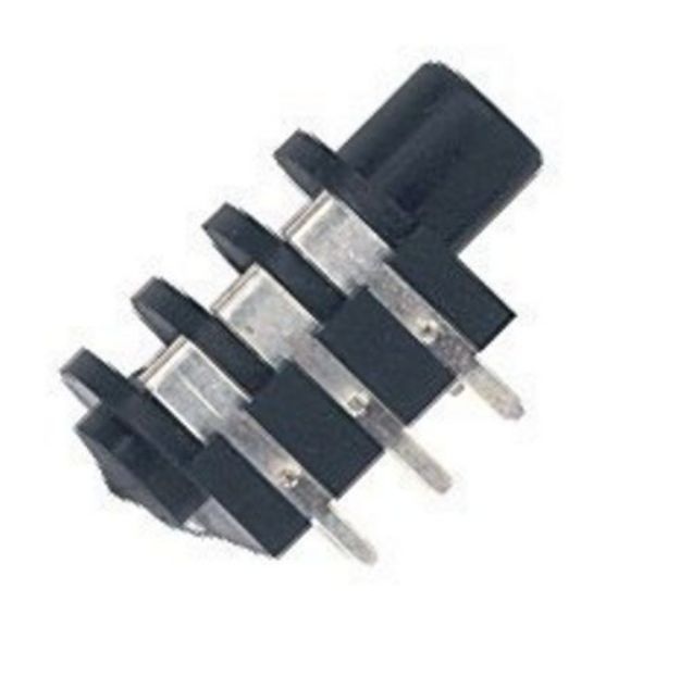 Picture of Stereo Jack Connector  6.3mm  PCB Mount  FEMALE  BLACK