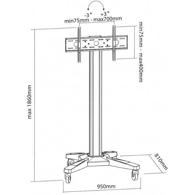 Picture of Proel Multifunctional stand for LED, LCD or flat screen TV