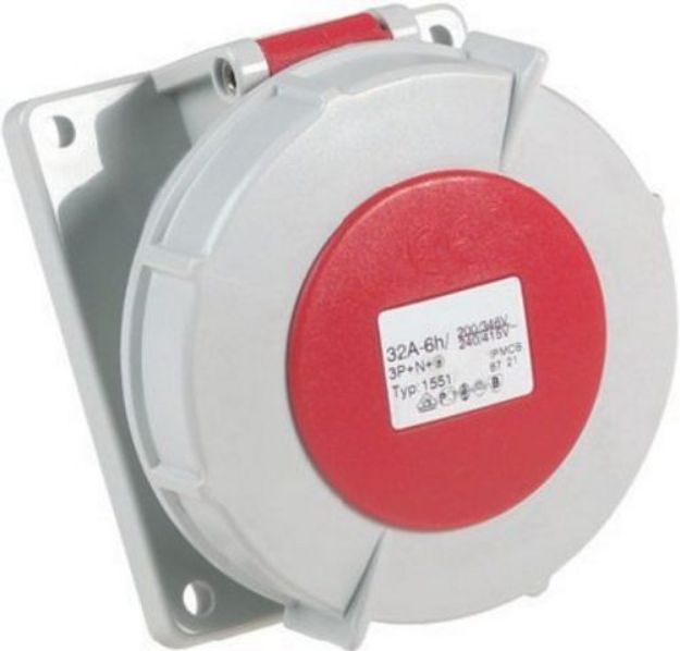 Picture of 32A Mains Connector  3Ø  415V  Panel Mount  FEMALE