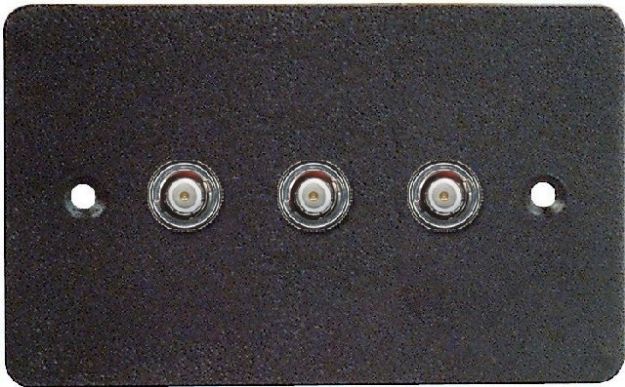 Picture of Wall Connector Plate  3 x BNC  EMPTY Steel  BLACK