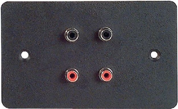 Picture of Wall Connector Plate  4 x RCA  EMPTY Steel  BLACK