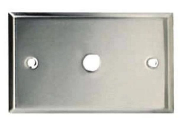 Picture of Wall Connector Plate  1 x RCA  Curved Edges  STAINLESS