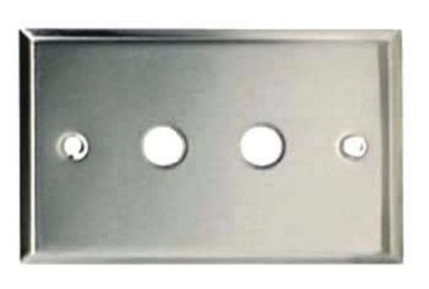 Picture of Wall Connector Plate  2 x RCA  Curved Edges  STAINLESS