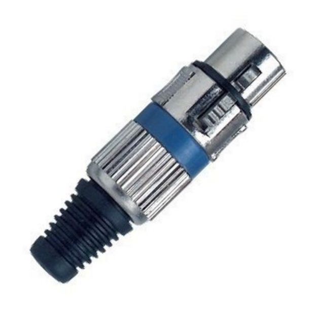 Picture of XLR Connector  3 Pin  Cord Plug  FEMALE  BLUE