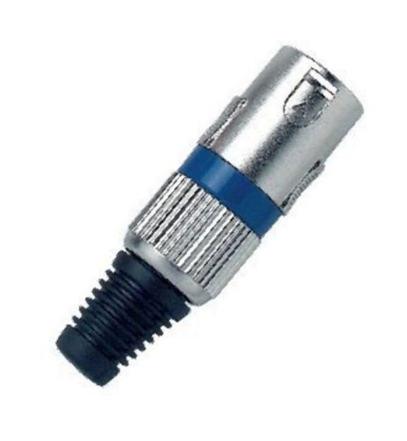 Picture of XLR Connector  3 Pin  Cord Plug  MALE  BLUE