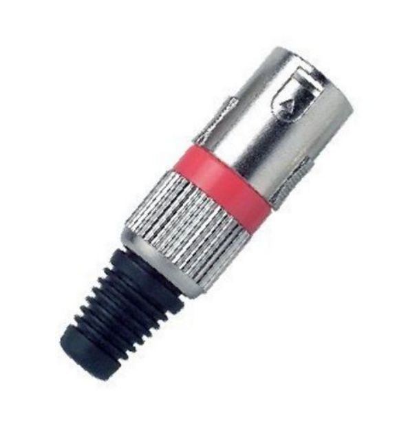 Picture of XLR Connector  3 Pin  Cord Plug  MALE  RED