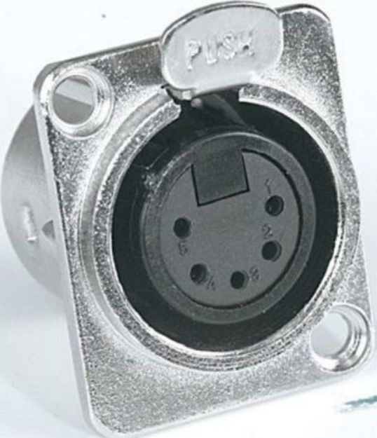 Picture of XLR Connector  5 Pin  Panel Mount  FEMALE