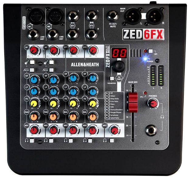 Picture of ZED6FX Mixer  2 Mono+2 Stereo  1 Aux