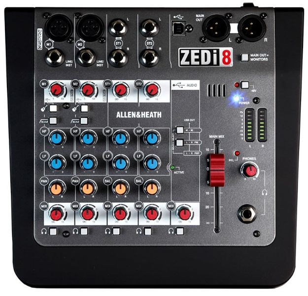 Picture of ZEDi 8 Mixer 2 Mono+2 Stereo  2X2 Track USB Interface