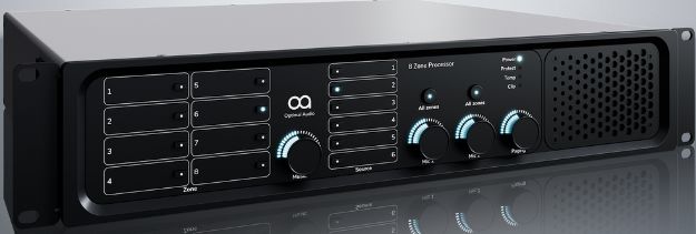 Picture of 8 zone audio controller with DSP, amplification and WebApp