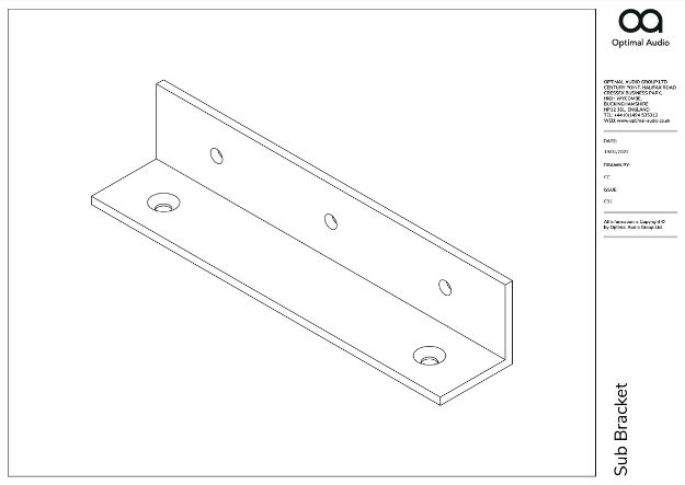 Picture of Optimal Wall and Ceiling bracket for Sub 6 & Sub 10 BLACK