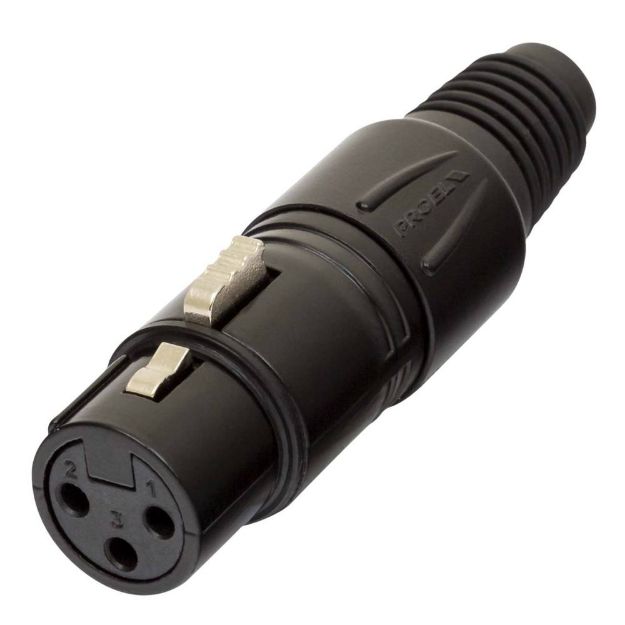 Picture of XLR Connector  3 Pin  Cord Plug  FEMALE  BLACK