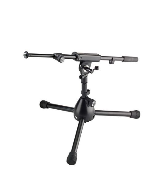 Picture of K&M  Floor Mic Stand  Extra Low + Boom  BLACK