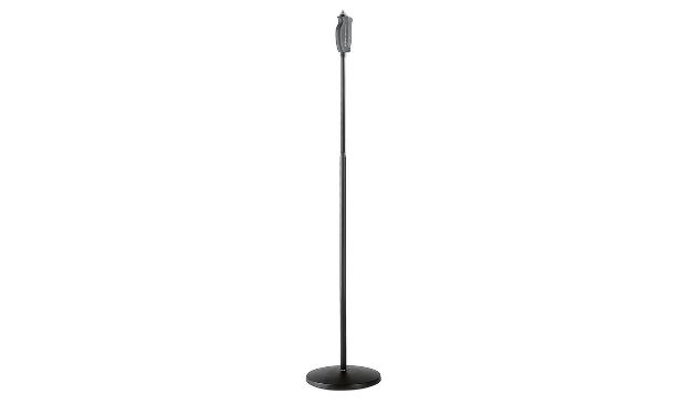 Picture of K&M  Floor Mic Stand ROUND Base GRIP Adjust  Tall  BLACK