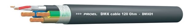 Picture of Proel  Bulk DMX Lighting Cable 1 x DMX Pair+AC  BLACK