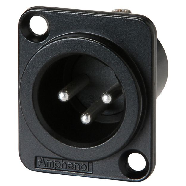 Picture of Amphenol XLR Panel Mount (Male) - 3 pole BLACK