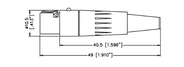 Picture of Amphenol Mini XLR Connector  4 Pin  Plug  FEMALE