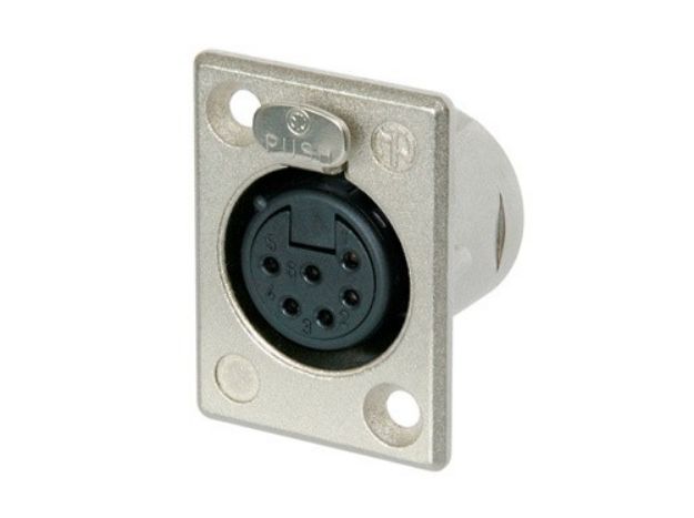 Picture of Neutrik  XLR Connector  6 Pin  Panel Mount  FEMALE  SHORT