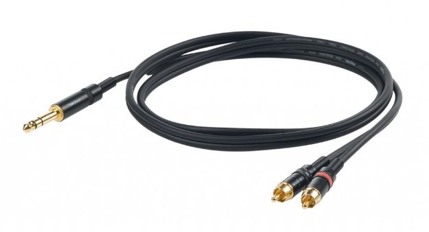 Picture of Challenge Stereo Split Lead TRS > 2 x MRCA 3m GOLD