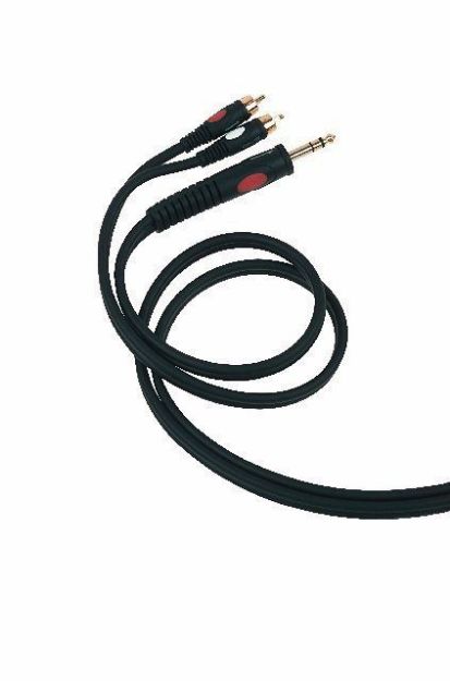 Picture of Die Hard Stereo Split Lead 6.3mm TRS > 2 x MRCA 5m GOLD