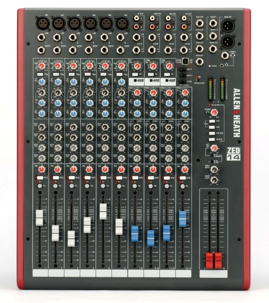 Picture of ZED14 19" Rack Mixer 6 Mono + 4 Stereo 4 Aux USB Interface