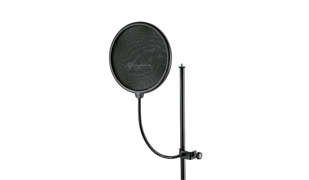Picture of K&M Mic Pop Shield on Gooseneck Fitting BLACK