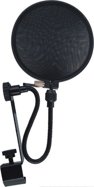 Picture of Proel Mic Pop Shield on Gooseneck + Bolt Lock Clamp BLACK