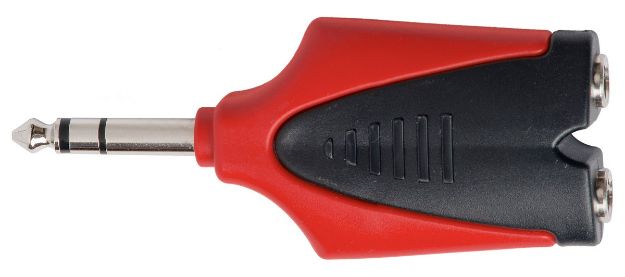 Picture of Signal Adaptor 1 x 6.3mm TRS > 2 x 6.3mm TRS PLASTIC