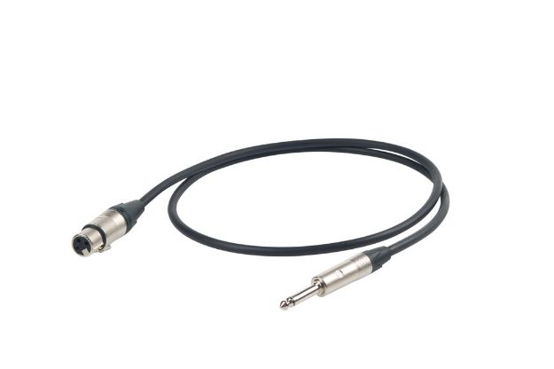 Picture of Proel Mic Lead FXLR > TS 10m 95% Braid Shield BK