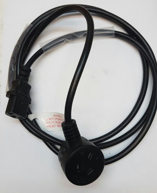 Picture of Mains Lead 10 Amp TAPON > IEC 3 x 1mm²   1 Metre BLACK