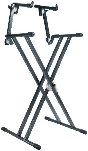 Picture of Proel Keyboard Stand Double Tier Double Brace HEAVY DUTY