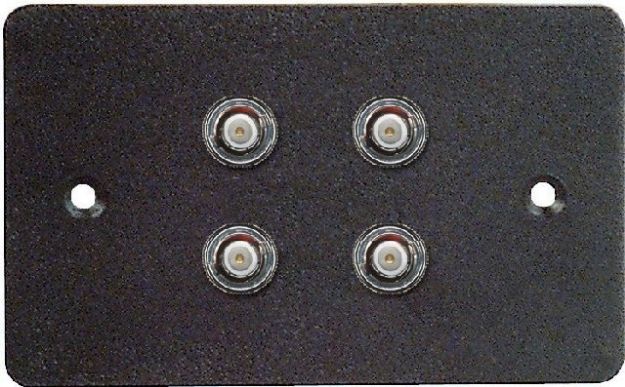 Picture of Wall Connector Plate 4 x BNC Empty Steel BLACK