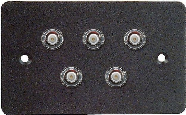 Picture of Wall Connector Plate 5 x BNC EMPTY Steel BLACK