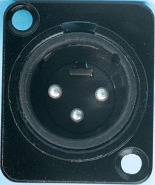Picture of XLR Connector 3 Pin Panel Mount MALE BLACK