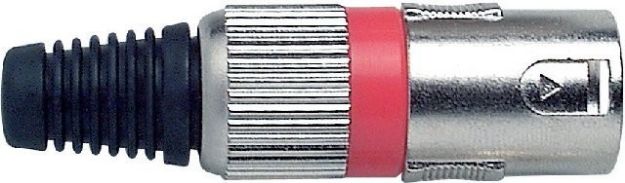 Picture of XLR Connector 5 Pin Cord Plug MALE RED