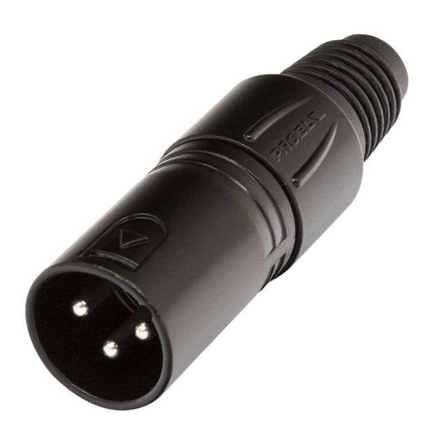 Picture of XLR Connector 3 Pin Cord Plug MALE BLACK