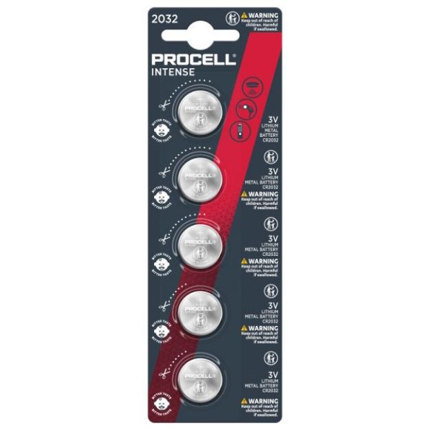 Picture of Procell Intense 2032 COIN Battery 3V Lithium 5 Pack