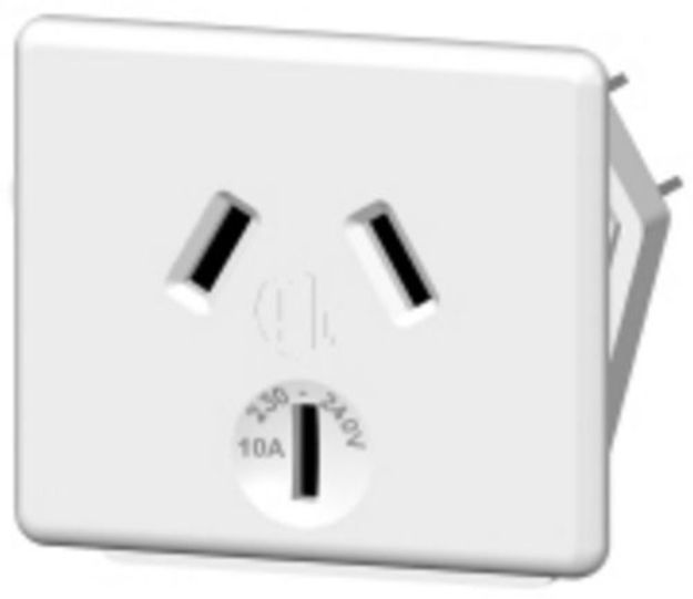 Picture of PDL 10A Mains Connector Chassis Mount FEMALE WHITE