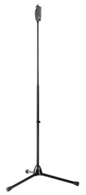 Picture of K&M Floor Mic Stand Foldable Legs GRIP Adjust Tall BLACK