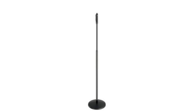 Picture of K&M Floor Mic Stand ROUND Base GRIP Adjust Tall BLACK