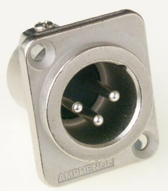 Picture of Amphenol XLR Panel Mount (Male) - 3 pole NICKEL