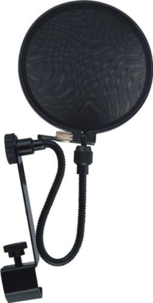 Picture of Proel Mic Pop Shield on Gooseneck + Bolt Lock Clamp BLACK