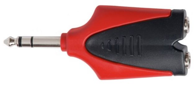 Picture of Signal Adaptor 1 x 6.3mm TRS > 2 x 6.3mm TRS PLASTIC