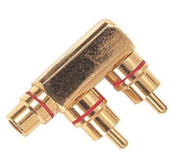 Picture of Signal Adaptor FRCA > 2 x MRCA 90º GOLD PLATE