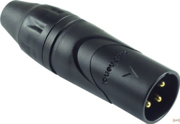 Picture of Amphenol XLR Connector Male 3 Pin Cord Plug GOLD BLACK