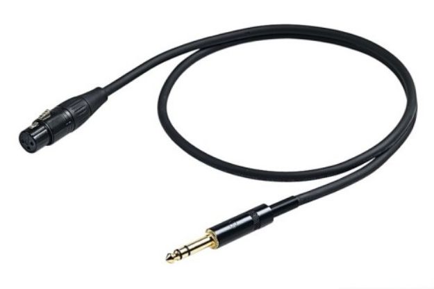 Picture of Proel Mic Lead FXLR > TRS 2m Spiral Shield BLACK