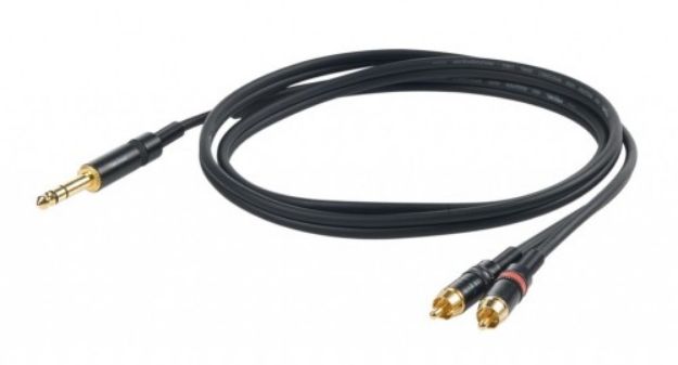 Picture of Challenge Stereo Split Lead TRS > 2 x MRCA 3m GOLD