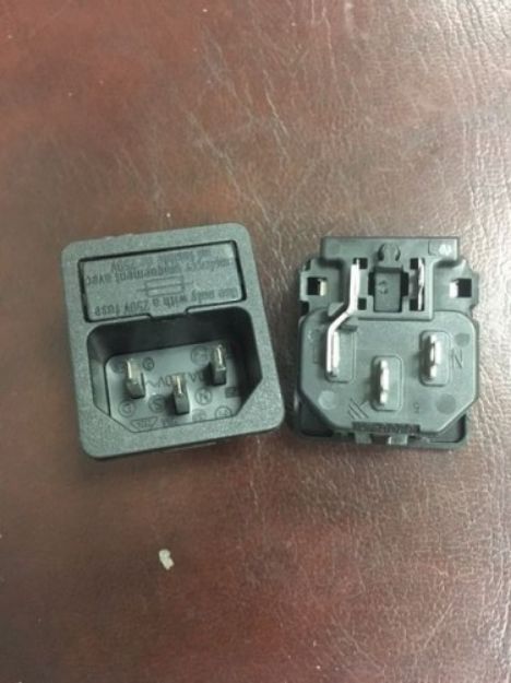 Picture of HIQ 10A Mains Connector IEC Panel Mount MALE